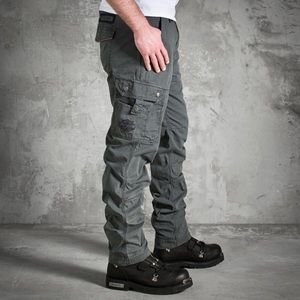 Mens Bs Harleydavidson Grey Cargo Pants 